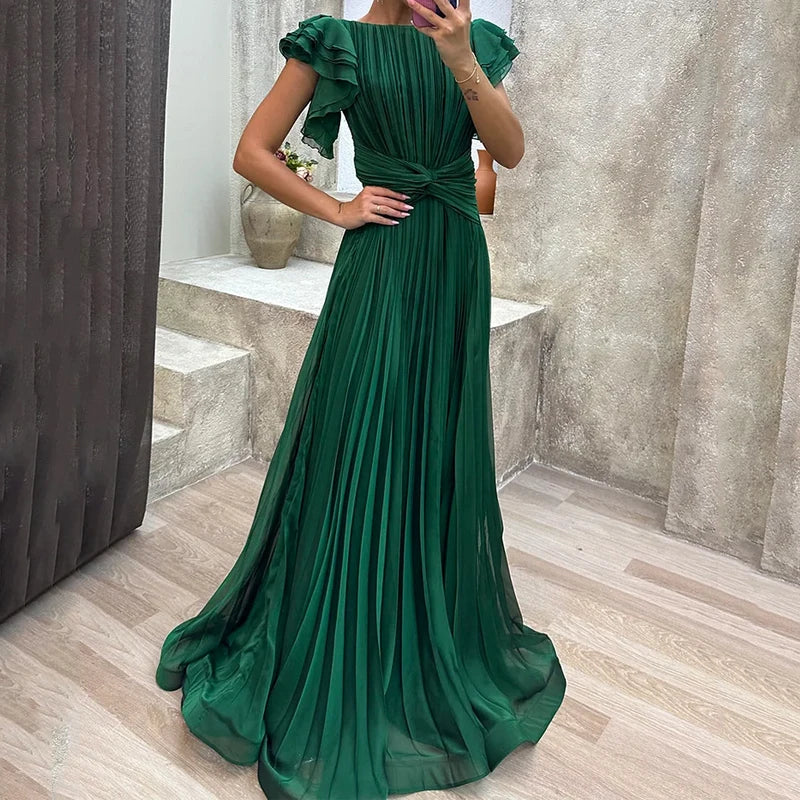 Vestido de Noche Plisado