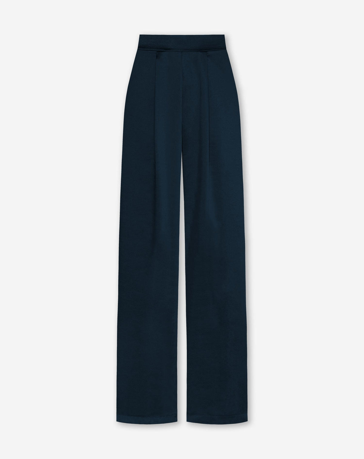 JULIE | Pantalón de Satén Largo Azul Marino