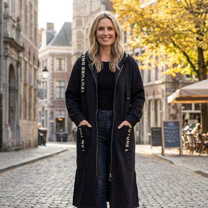 Abrigo sudadera oversize con capucha para mujer