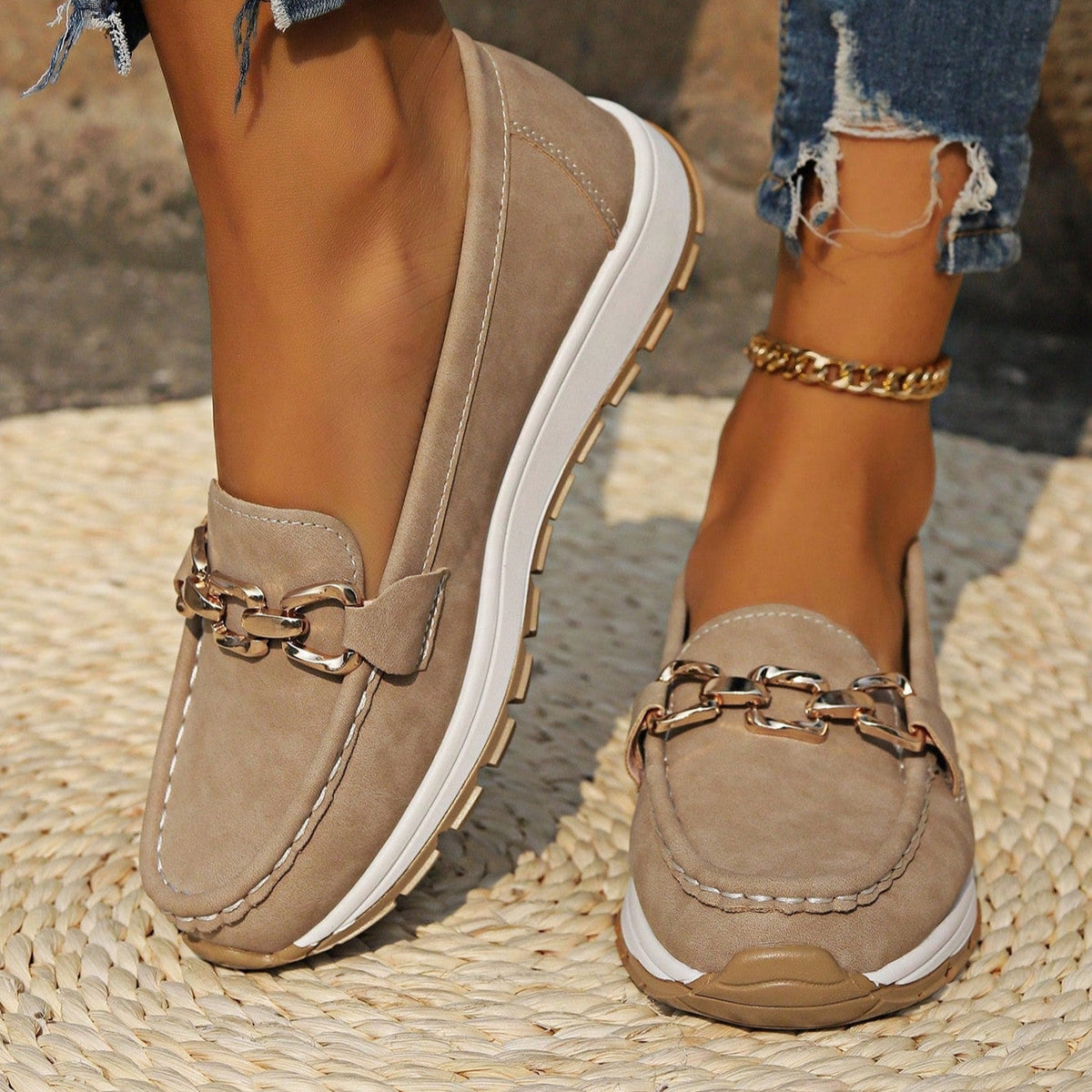 Valeria | Mocasines Planos con Hebilla