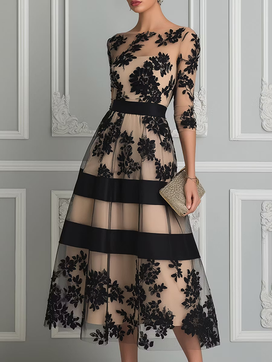 Vestido Midi Negro Elegante