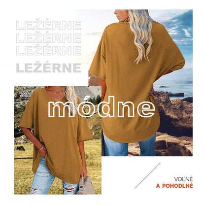 Camiseta holgada para mujer con escote en V