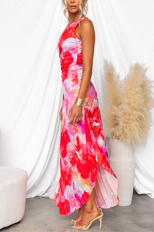 Vestido de Noche Tropical Vibrante