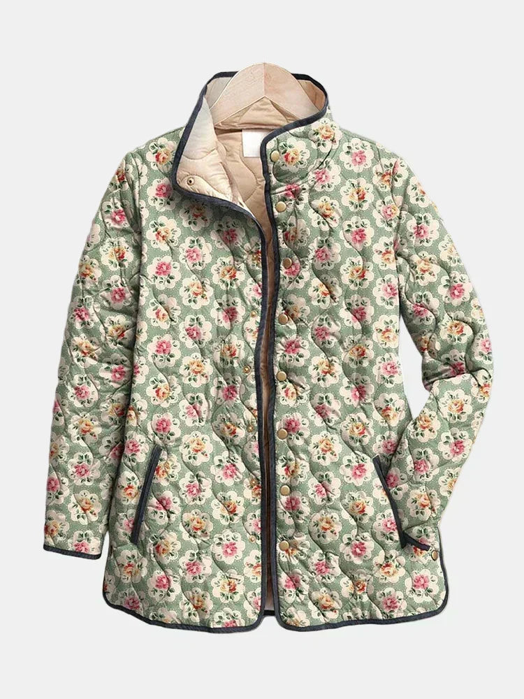 Chaqueta Acolchada con Estampado Floral de Tapicería