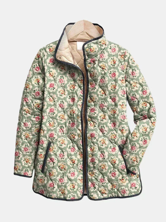 Chaqueta Acolchada con Estampado Floral de Tapicería