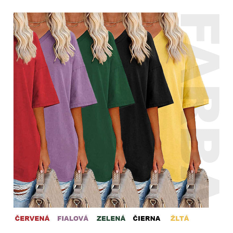 Camiseta holgada para mujer con escote en V