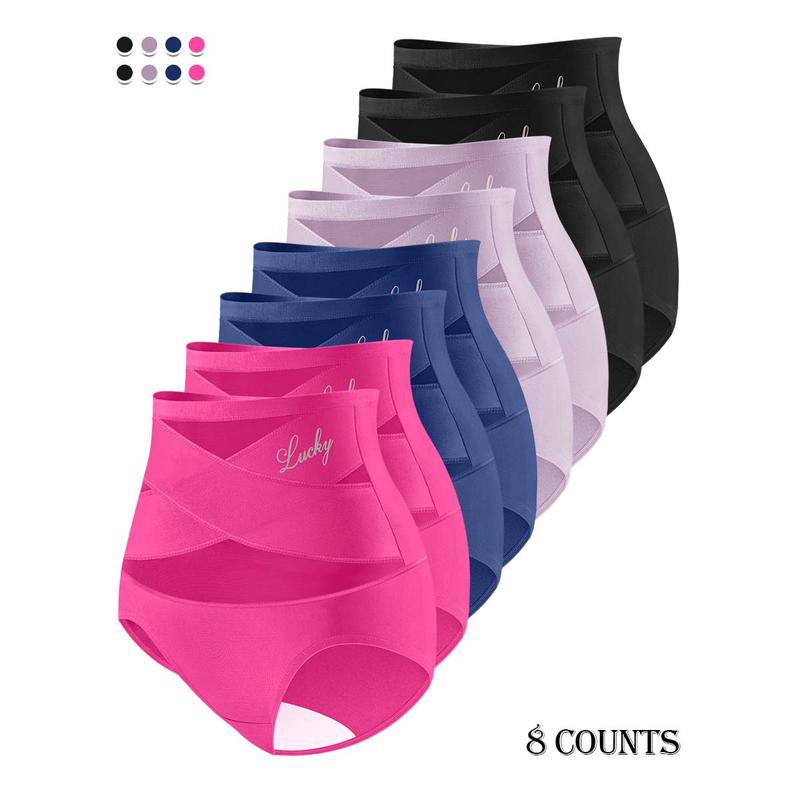 ¡Último día – Compra 1 y llévate 2!  Braguitas de talle alto de talla grande con control cruzado del abdomen