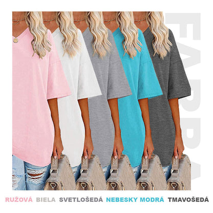 Camiseta holgada para mujer con escote en V
