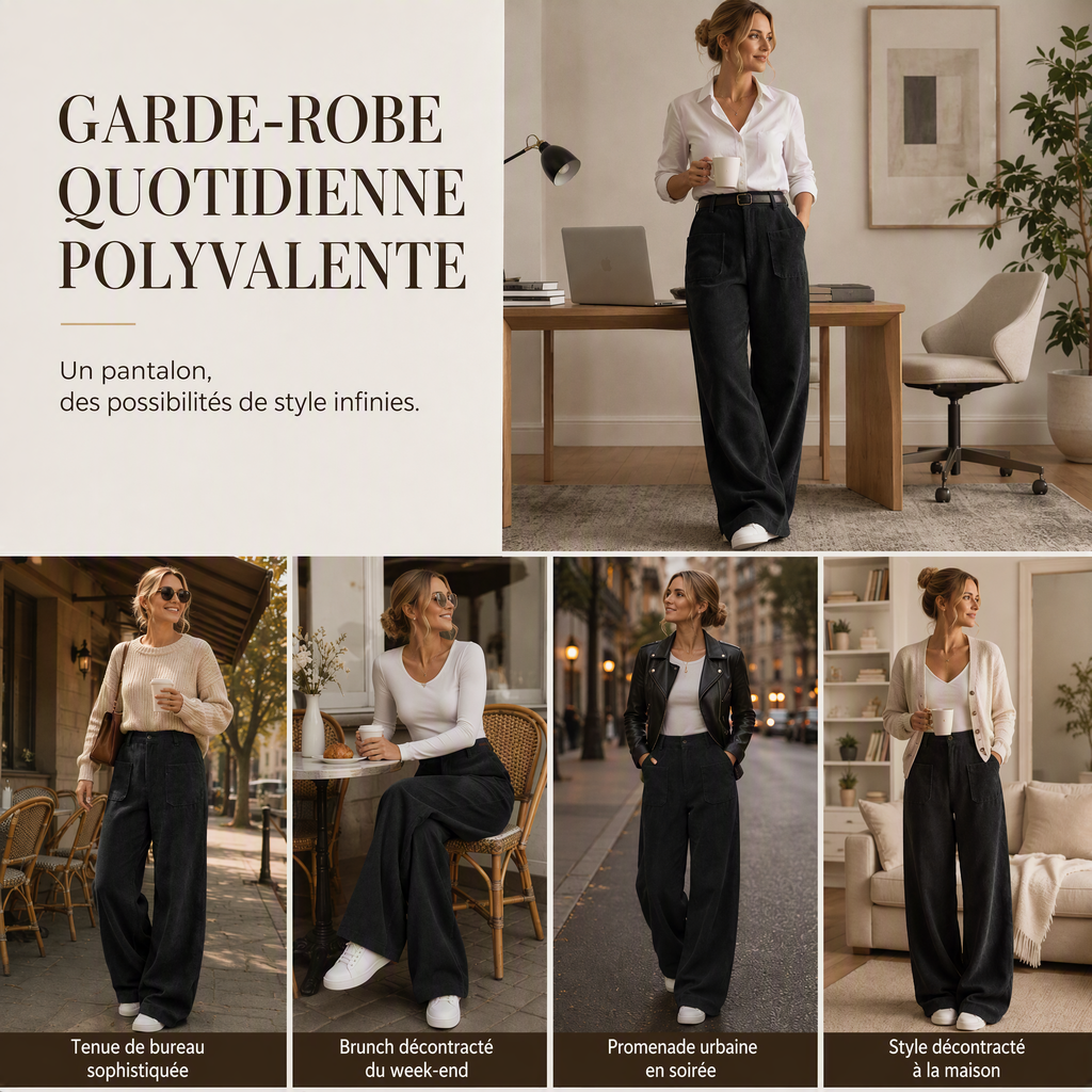 Pantalón ancho informal de mujer de corte relajado