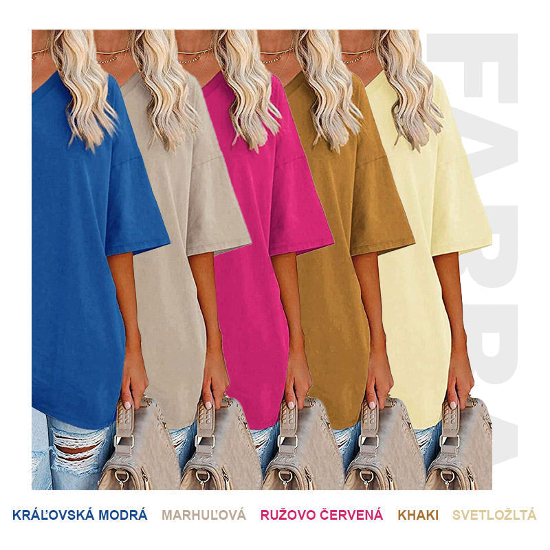 Camiseta holgada para mujer con escote en V