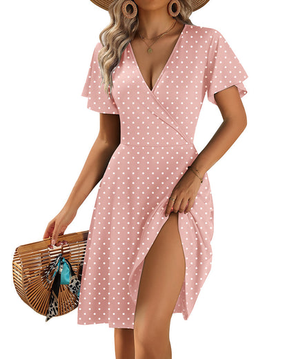 Vestido Casual Evasé de Tirantes con Volantes y Bolsillos