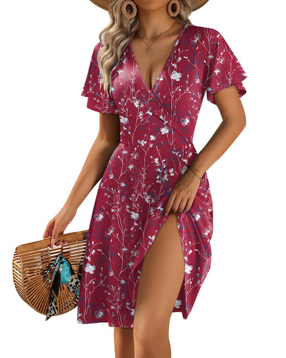 Vestido Casual Evasé de Tirantes con Volantes y Bolsillos