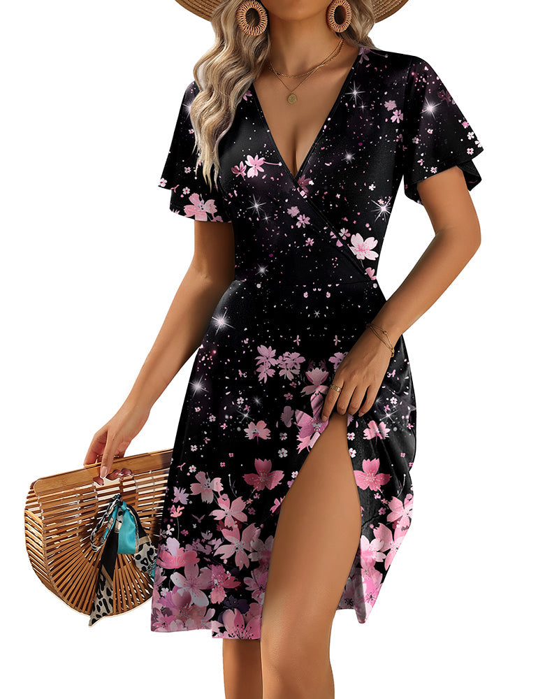 Vestido Casual Evasé de Tirantes con Volantes y Bolsillos