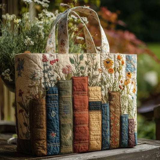 Bolso acolchado artesanal – Libros y Flores