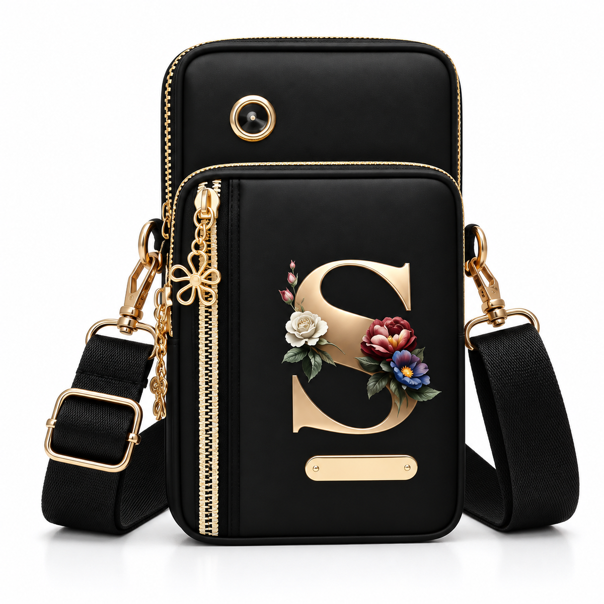 Bolso Bandolera de Nailon para Mujer con Estampado de Letra