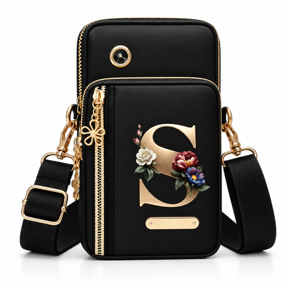 Bolso Bandolera de Nailon para Mujer con Estampado de Letra