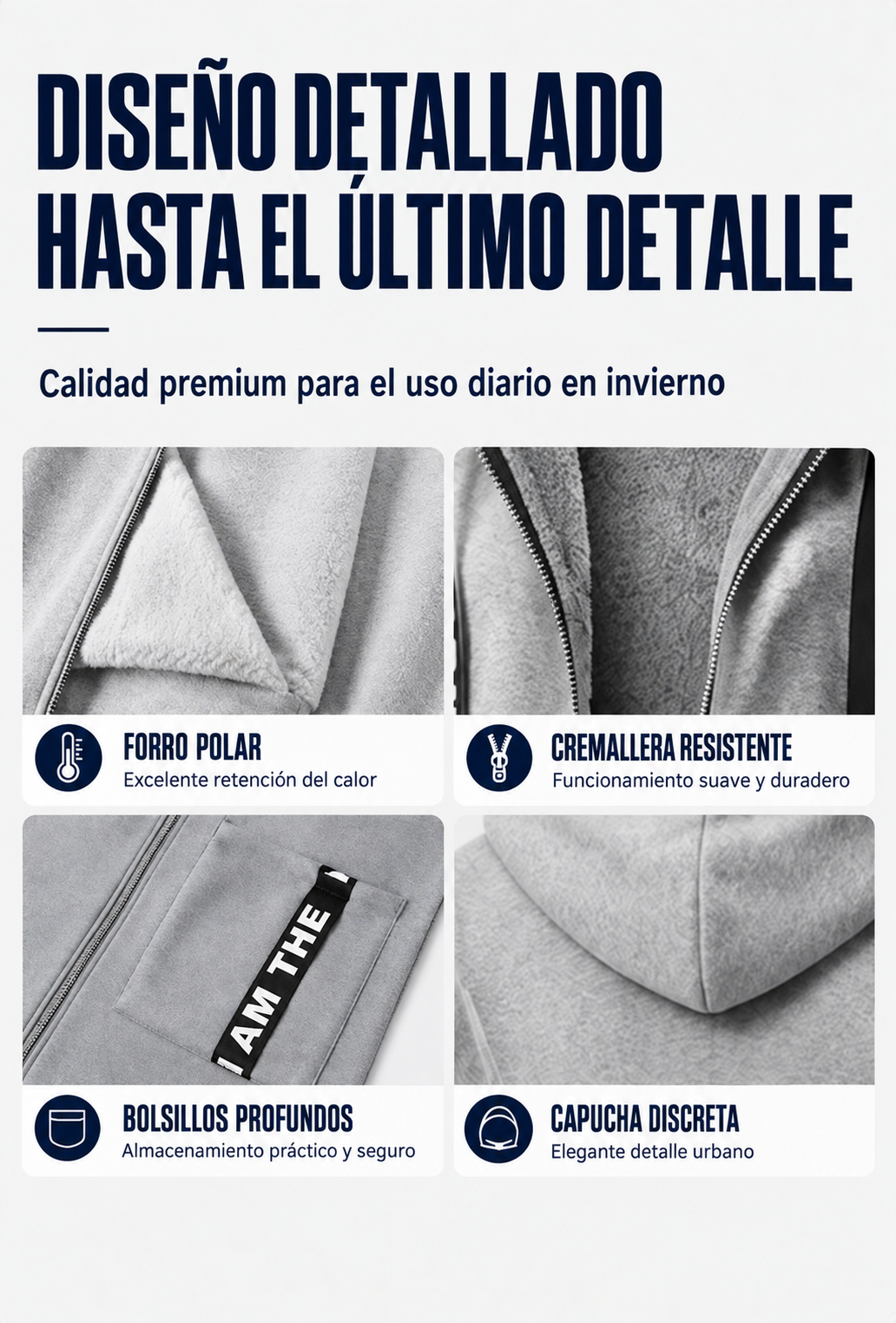 Abrigo sudadera oversize con capucha para mujer