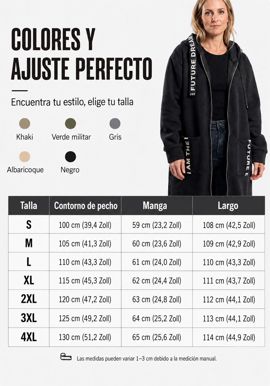 Abrigo sudadera oversize con capucha para mujer