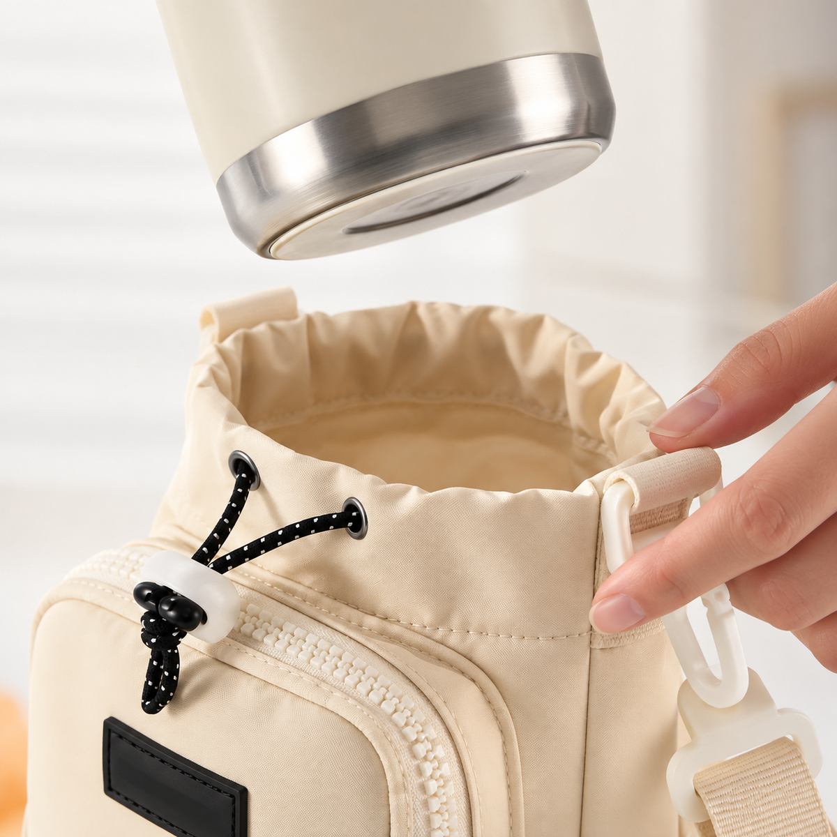 Bolsa Bandolera para Botella de Agua con Correa