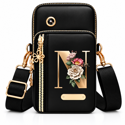 Bolso Bandolera de Nailon para Mujer con Estampado de Letra