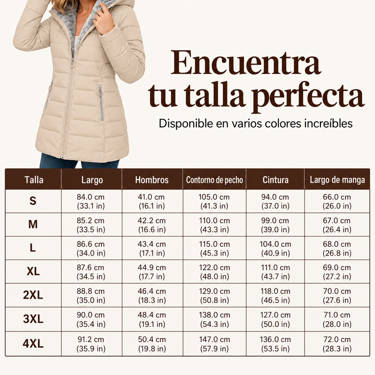 Abrigo de invierno con capucha