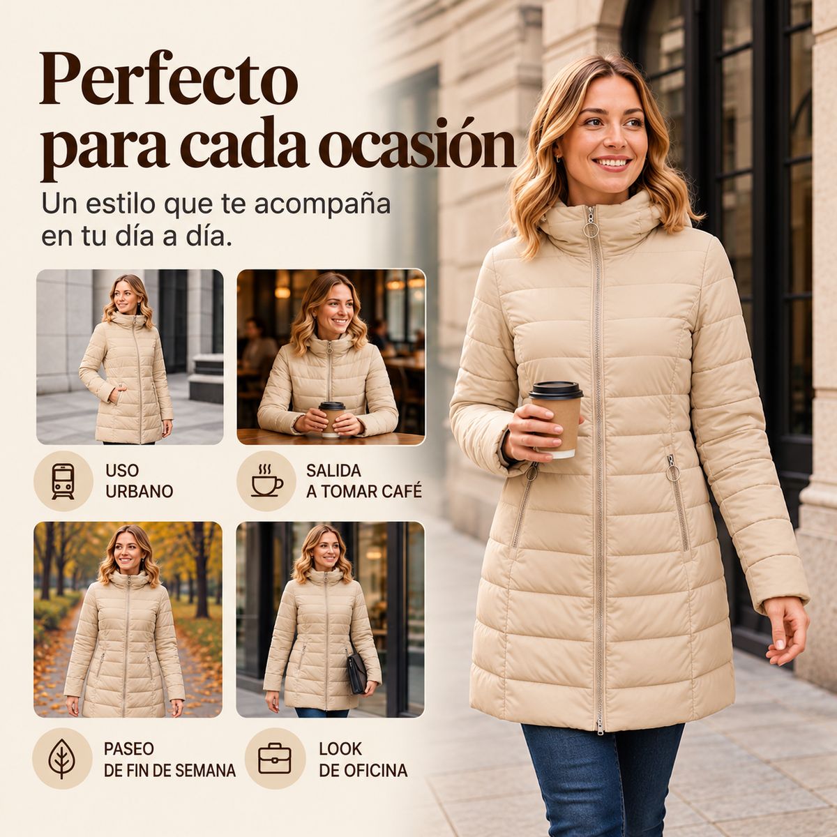 Abrigo de invierno con capucha