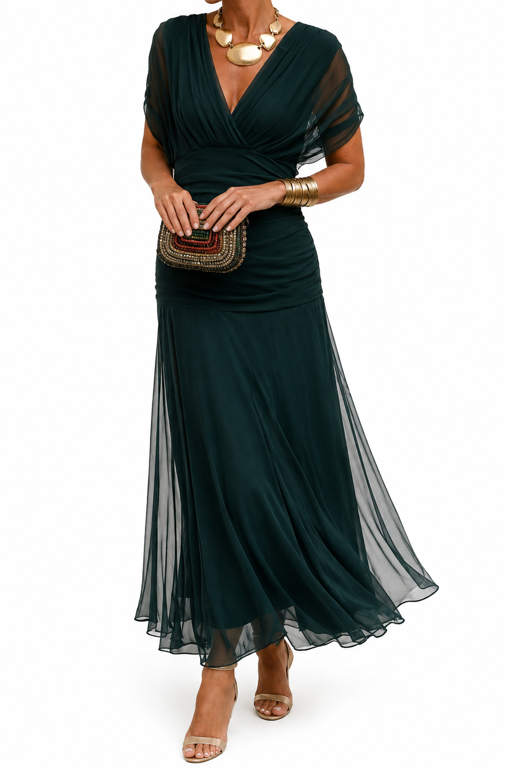 Vestido Largo con Hombros Descubiertos