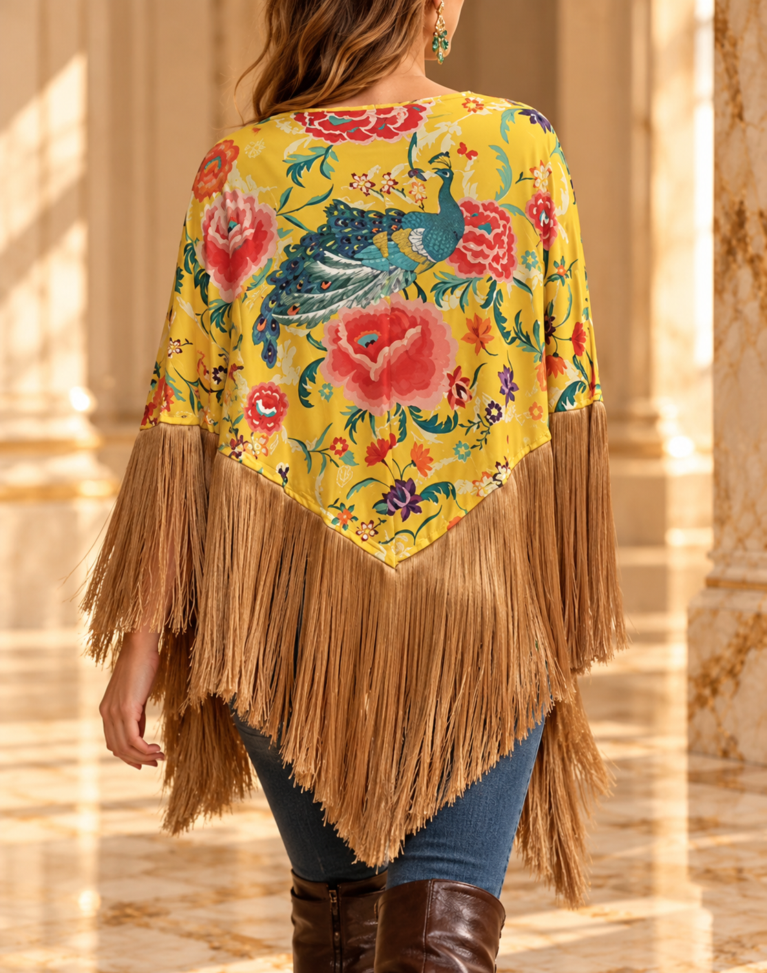 CLAUDIA | Jersey Floral Bohemio de Corte Asimétrico
