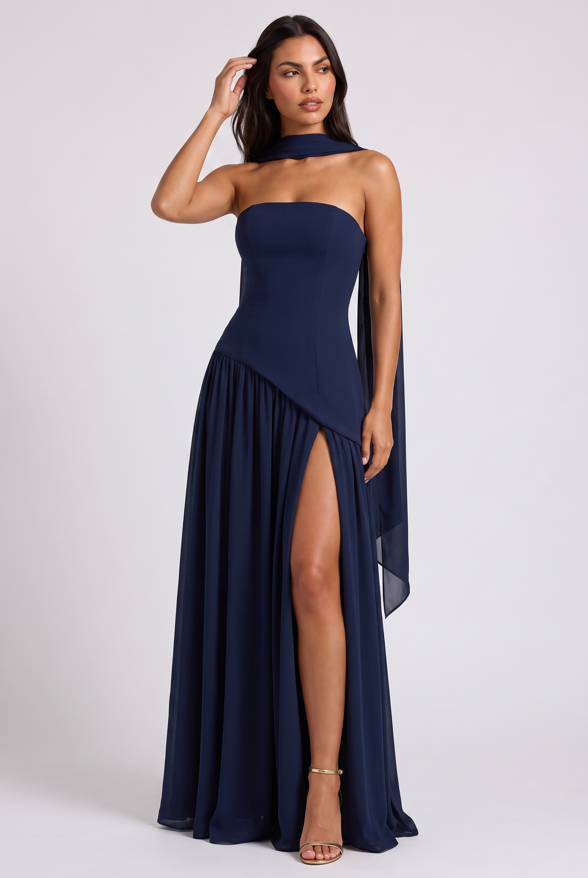 Vestido Maxi Burdeos – Elegancia Sofisticada con Escote