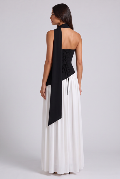 Vestido Maxi Burdeos – Elegancia Sofisticada con Escote