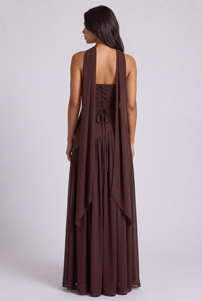 Vestido Maxi Burdeos – Elegancia Sofisticada con Escote