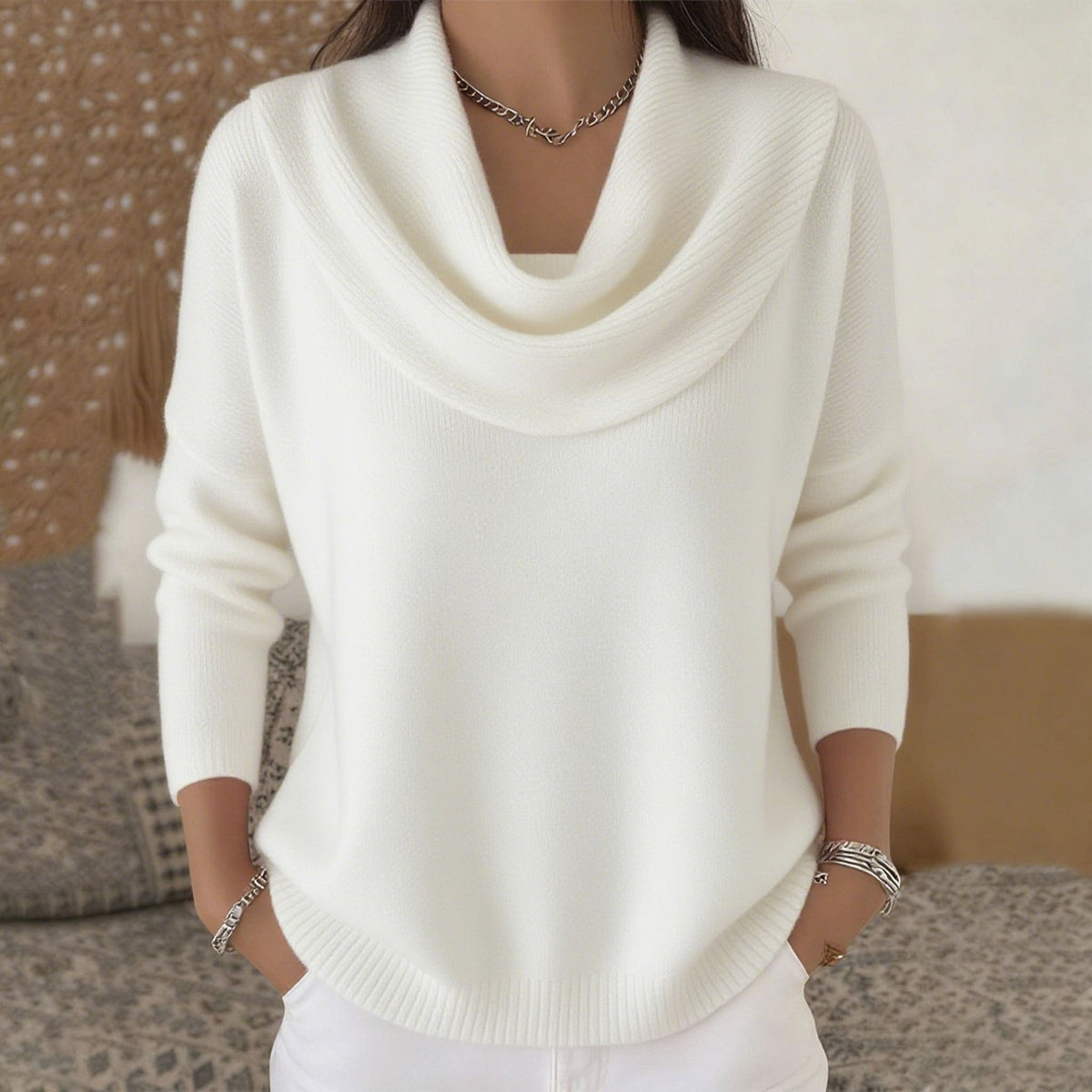 Jersey con Cuello Drapado