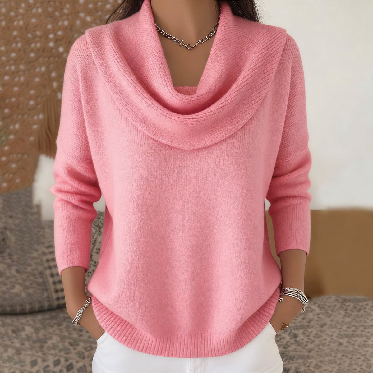 Jersey con Cuello Drapado