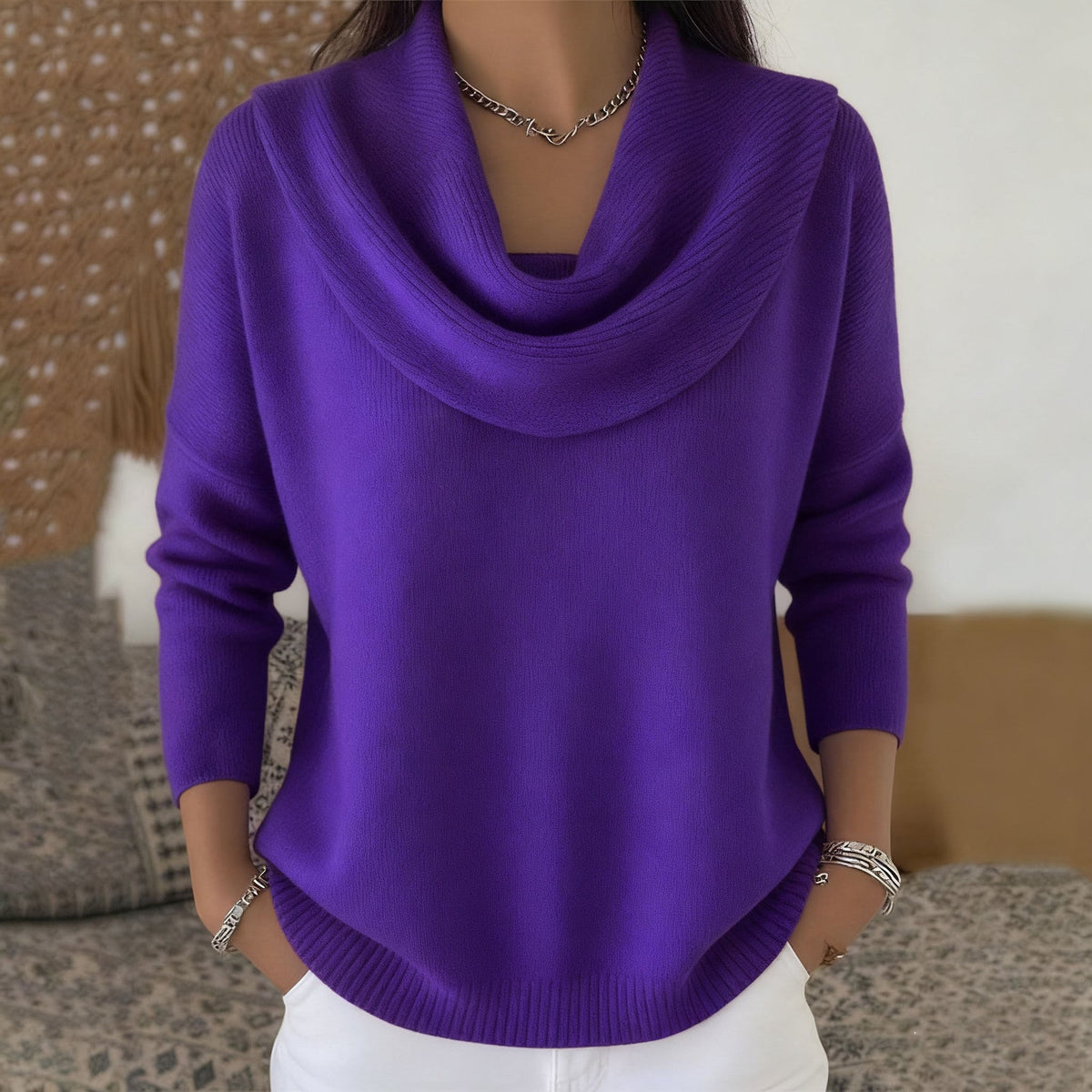 Jersey con Cuello Drapado
