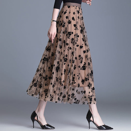 Falda Midi Floral Elegante