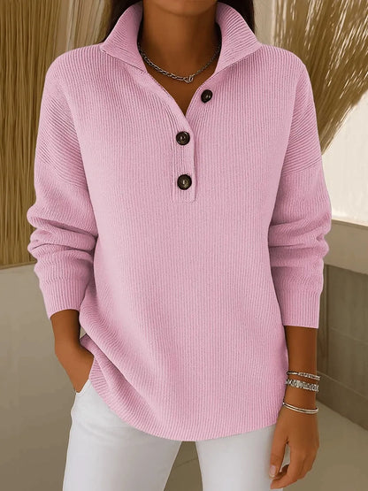 Jersey de Punto con Cuello Polo en V