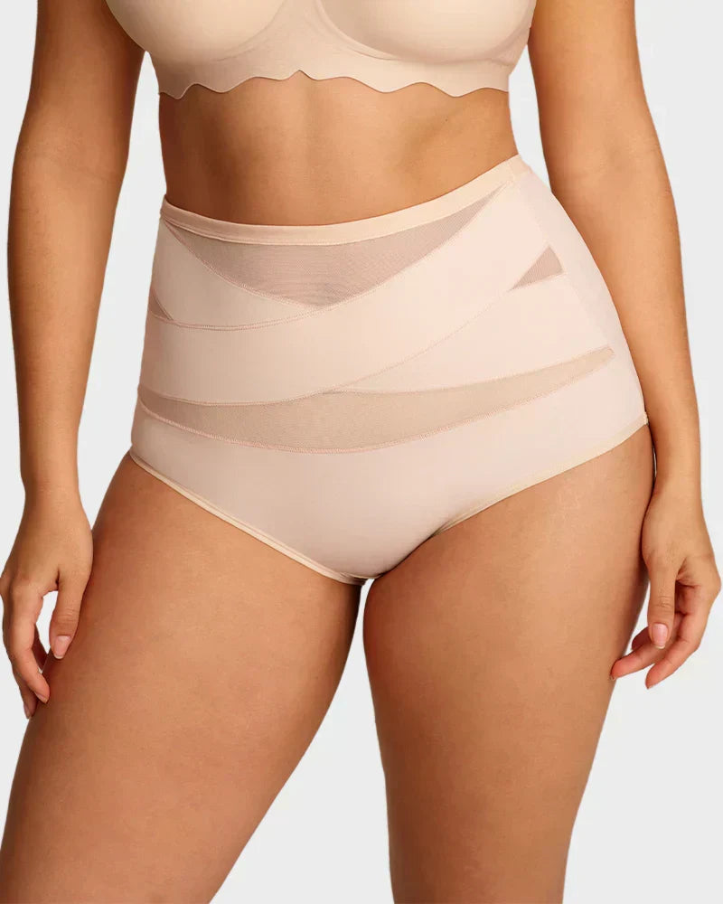 ¡Último día – Compra 1 y llévate 2!  Braguitas de talle alto de talla grande con control cruzado del abdomen