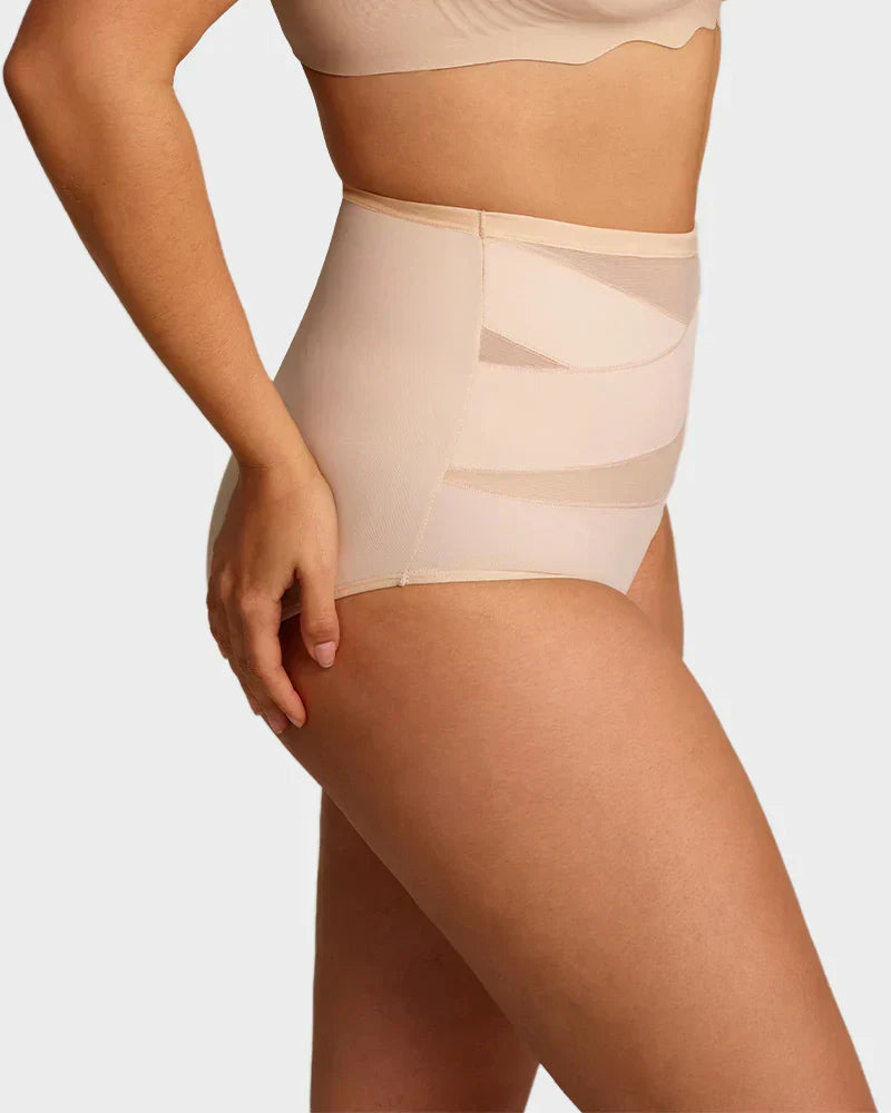 ¡Último día – Compra 1 y llévate 2!  Braguitas de talle alto de talla grande con control cruzado del abdomen