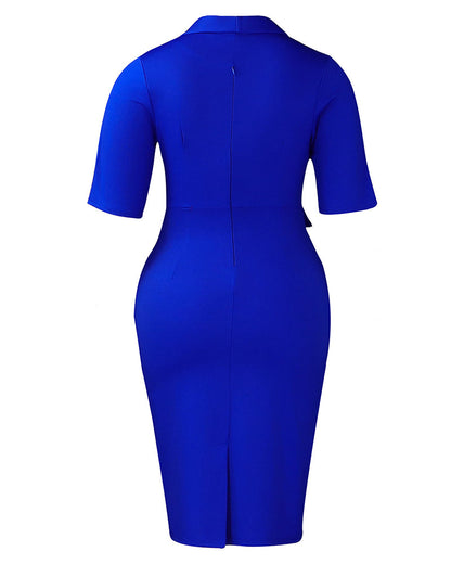Vestido de Negocios de Doble Botonadura Antiarrrugas