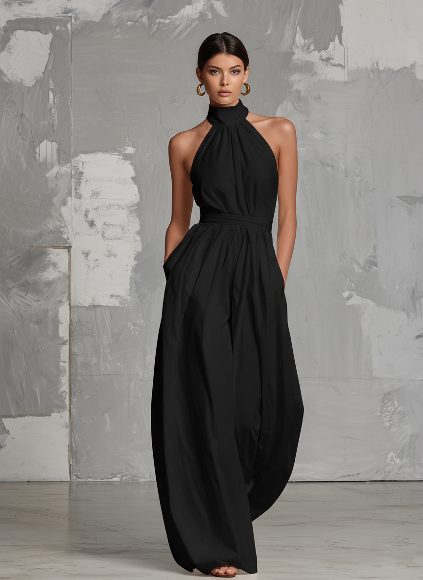 Mono Elegante con Cuello Halter
