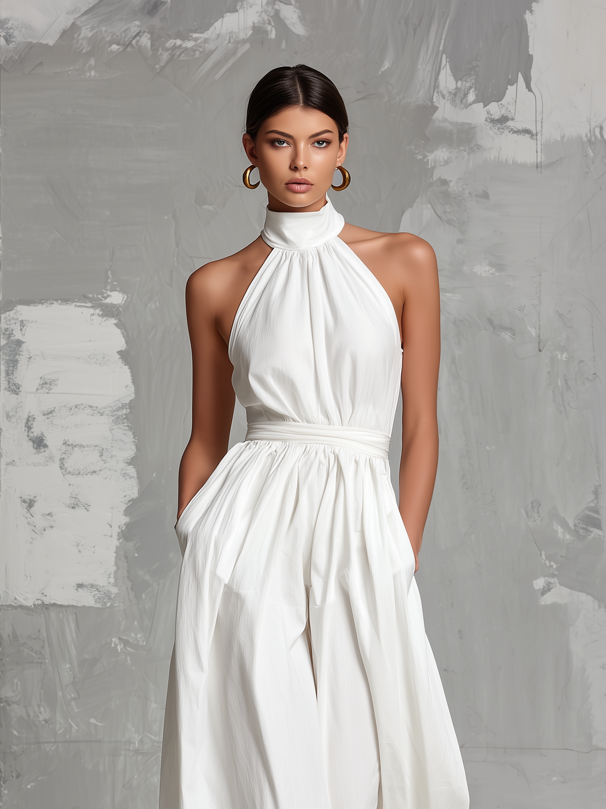 Mono Elegante con Cuello Halter