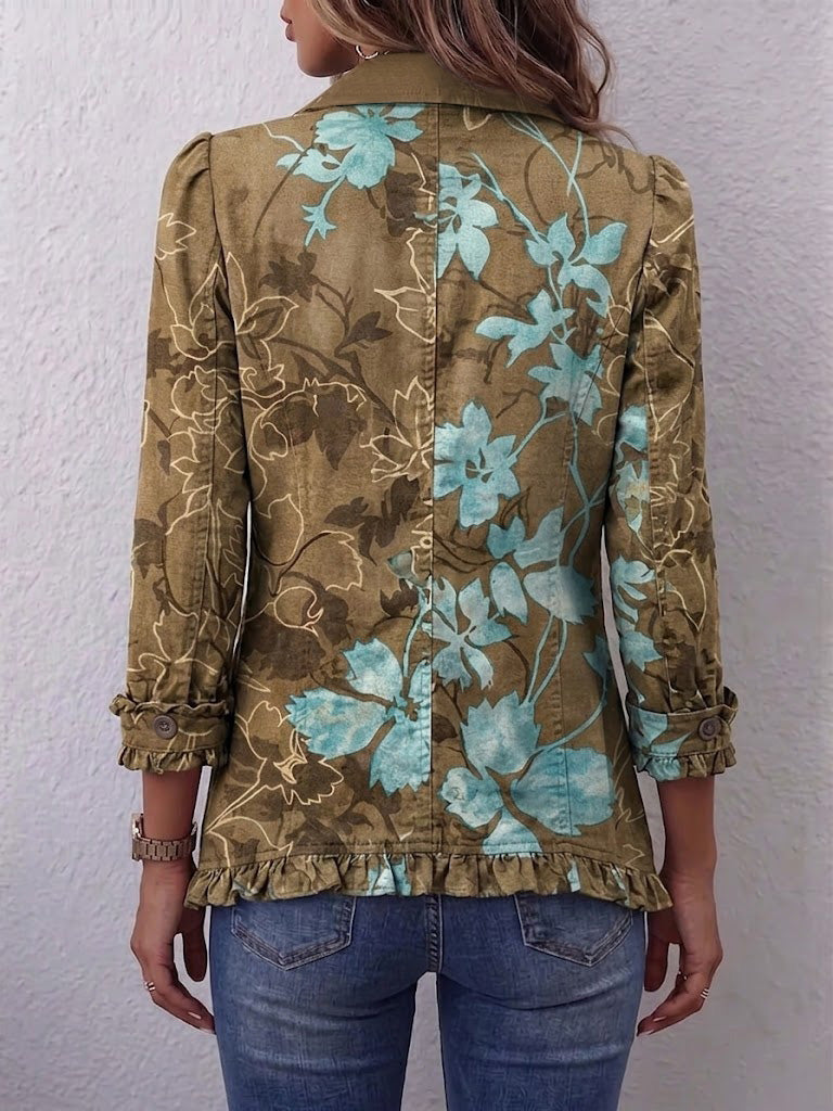 Domenica | Chaqueta Floral Degradada con Volantes