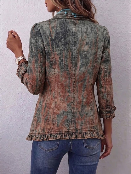 Vincenza | Chaqueta Texturizada Degradada con Volantes
