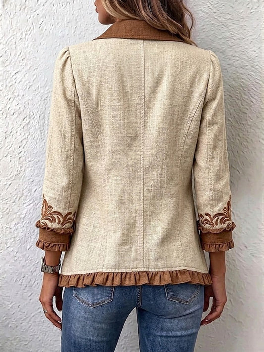 Lolanda | Chaqueta Floral Bordada con Volantes