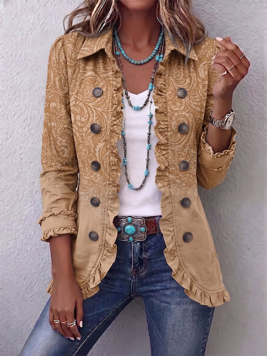 Palmira | Chaqueta con Estampado en Relieve y Volantes