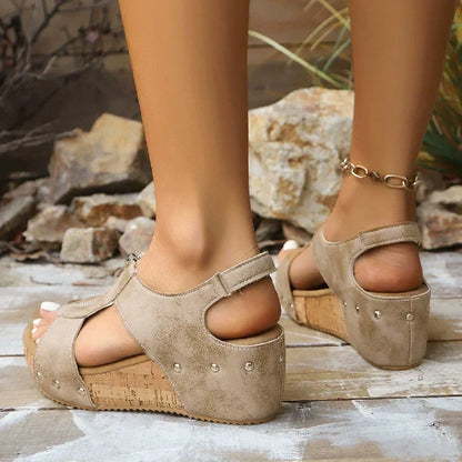 Nuevas sandalias de cuña correctoras de punta abierta para mujer