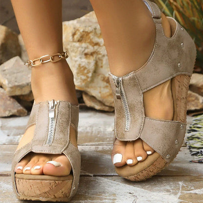Nuevas sandalias de cuña correctoras de punta abierta para mujer