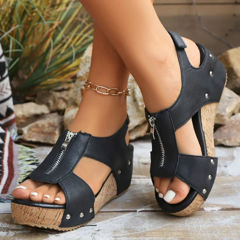 Nuevas sandalias de cuña correctoras de punta abierta para mujer