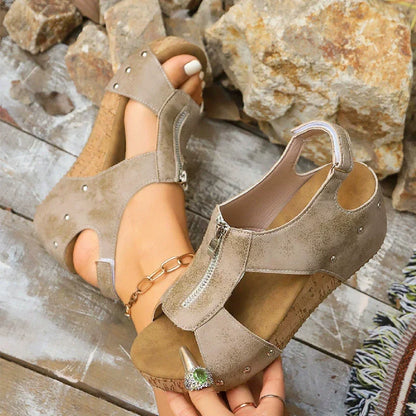 Nuevas sandalias de cuña correctoras de punta abierta para mujer