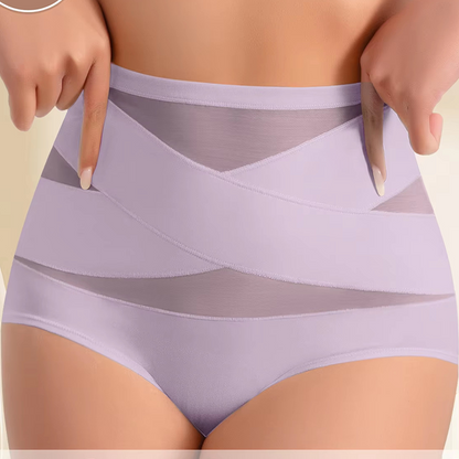 ¡Último día – Compra 1 y llévate 2!  Braguitas de talle alto de talla grande con control cruzado del abdomen